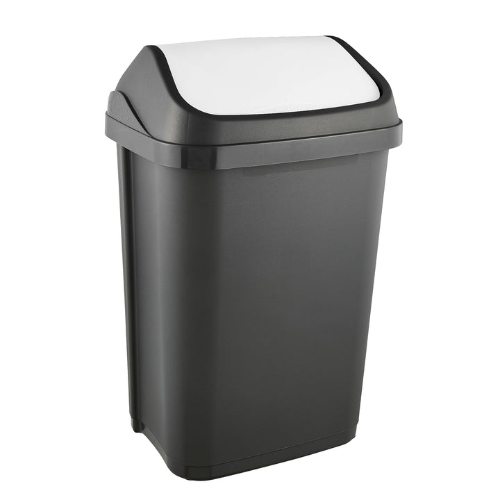 keeeper Mülleimer mit Schwingdeckel, 25 l, Swantje, Graphit-Grau Graphit 25 L, Graphit 25 L