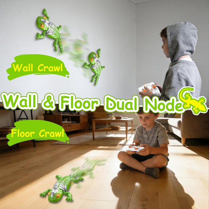 Gecko Wandflitzer, 360 ° Rotation Ferngesteuerter Gecko, Wänden Decken Entlang Krabbelt, Leuchtenden
