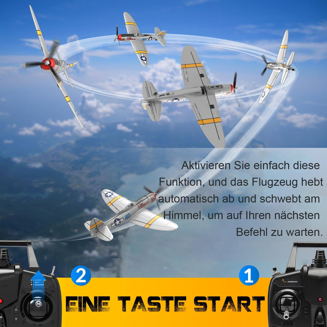 P47 RC Flugzeug,2.4G 4 Kanal Thunderbolt Fighter Ferngesteuertes Flugzeug Kunstflugzeug Modell Spiel