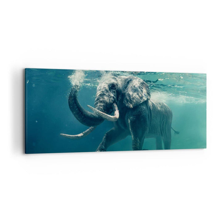 Wandbilder Dekoration Wohnzimmer Elefant Tier Wasser Panorama Bilder auf Leinwand 120x50cm Leinwandb