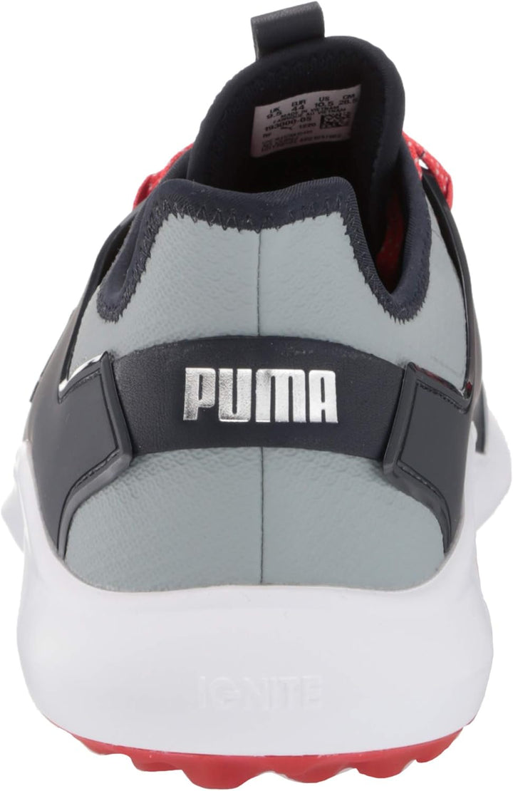PUMA Herren Ignite FASTEN8 Golfschuh, Quarry Silver-Navy Blazer, 41 EU