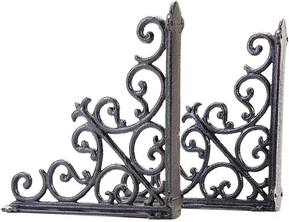 Sungmor Regalhalterungen aus Gusseisen, Wandmontage, robust und stabil, 90 ° rechtwinklig, Wandplatt