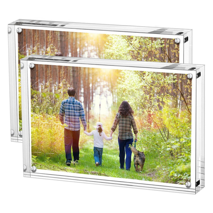 Boxalls Bilderrahmen 15 x 20 cm(6 x 8 inch)-2er Set, Acryl Magnetischer Fotorahmen, Doppelseitiges R