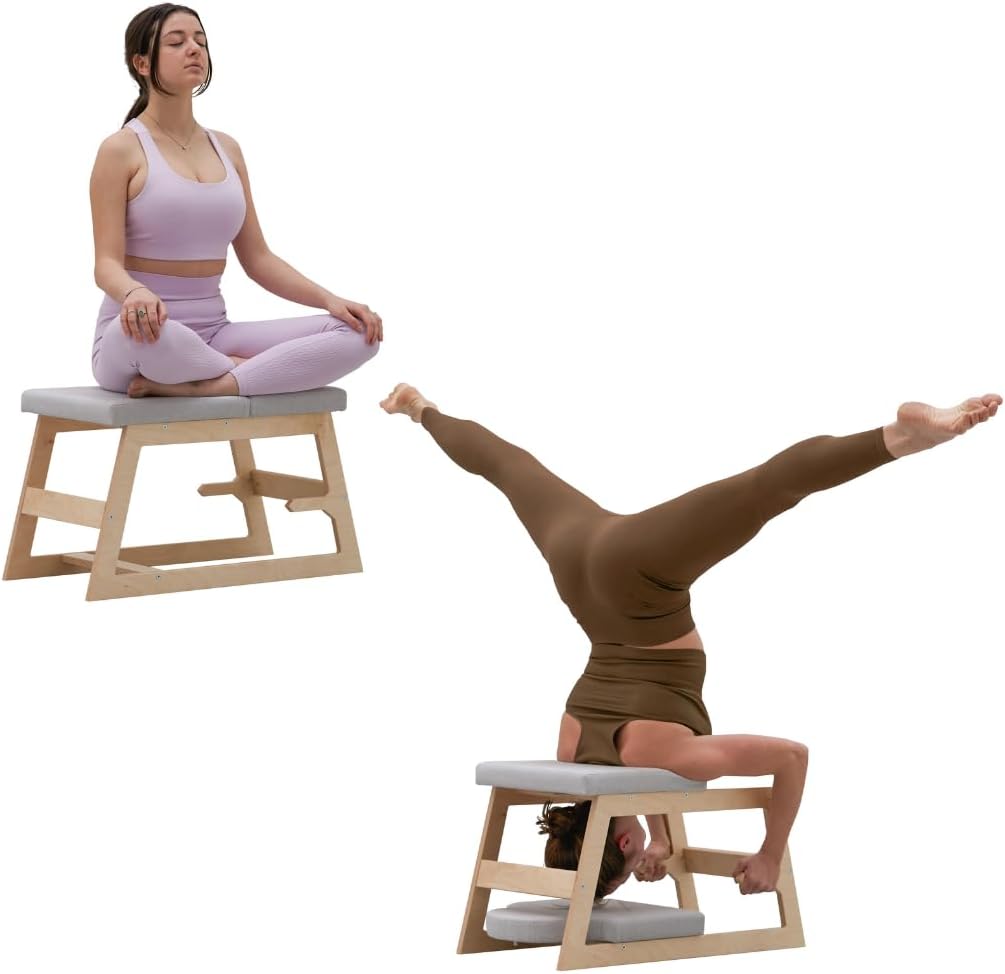 Meanwsood Kopfstandhocker Yoga Stuhl Yoga hocker Fitnessbank Einfache und sichere Umkehrungen Made i