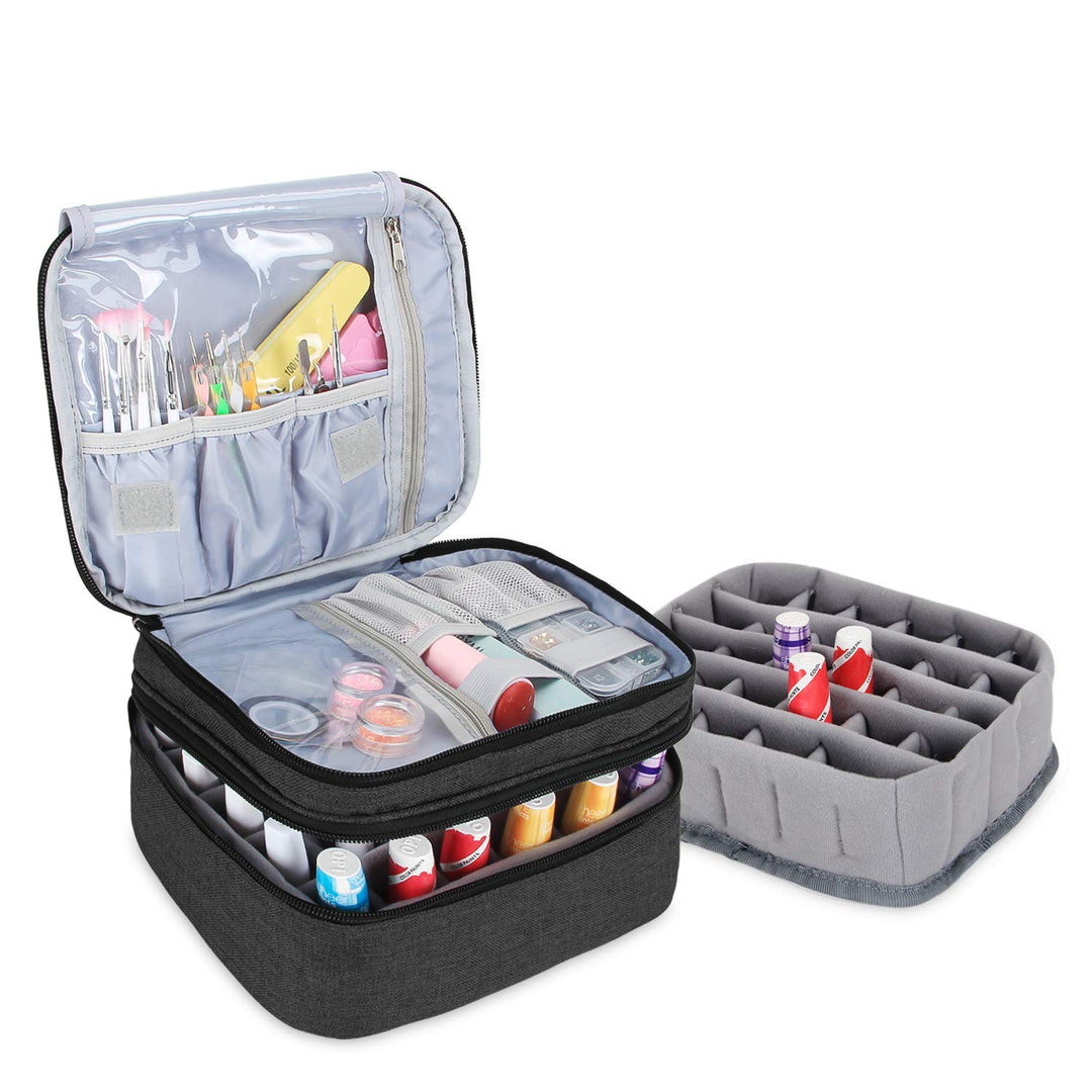 Luxja Nagellack Aufbewahrung Box, Nagellack Tasche, Aufbewahrung für Nagellack-Hält 30 Flaschen (15m