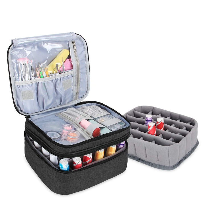 Luxja Nagellack Aufbewahrung Box, Nagellack Tasche, Aufbewahrung für Nagellack-Hält 30 Flaschen (15m