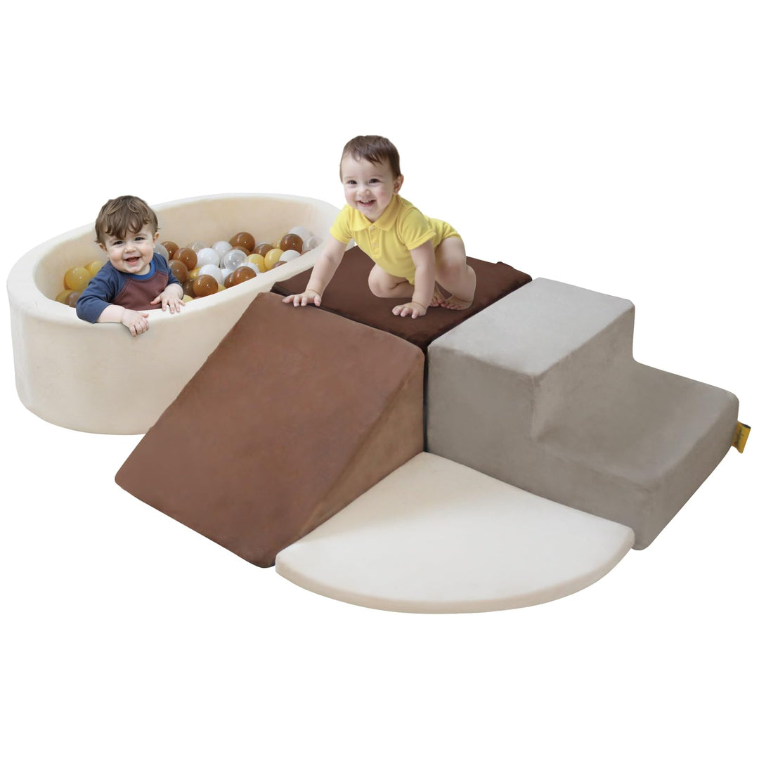 BanaSuper Schaumstoff-Kletterblöcke für Kinder, Baby Schaumstoff Bausteine XXL mit Bällebad, Kletter