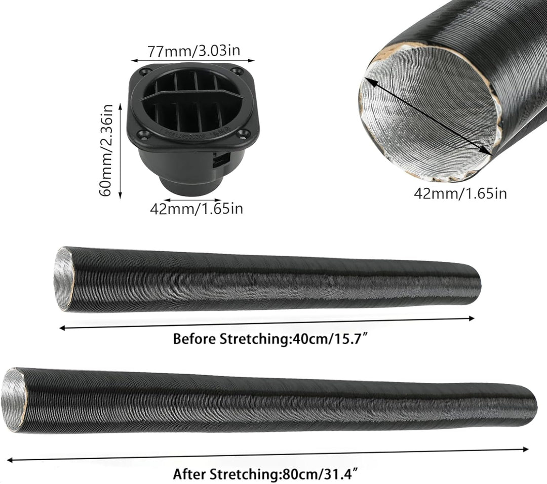 4 x 42 mm Auto Heizrohr Autoluftheizer Zubehör Warmluftauslass Entlüftungsschlauch Clips Set für Luf