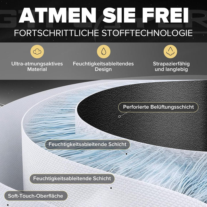 GTPLAYER Gaming Stuhl, Ergonomischer Gamer Stuhl aus Stoff mit Lendenwirbelstütze, PC-Stuhl mit verb