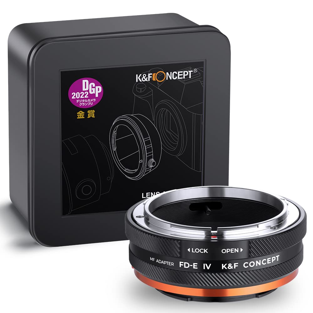 K&F Concept Lens Mount Adapter FD-NEX IV Manueller Fokus Kompatibel mit Canon FD & FL 35 mm Objektiv