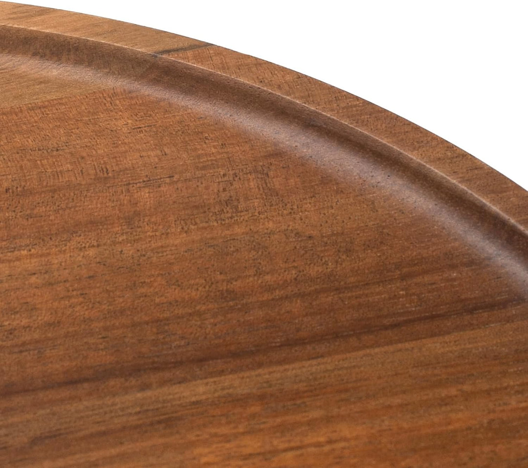Tablett Rund aus Akazienholz, Serviertablett Holz, Charcuterie Brett, Dekorative Tablett für Couchti