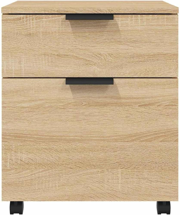 vidaXL Mobiler Aktenschrank mit Rollen Sonoma-Eiche 45x38x54 cm, Schreibtischschrank, Schreibtischor