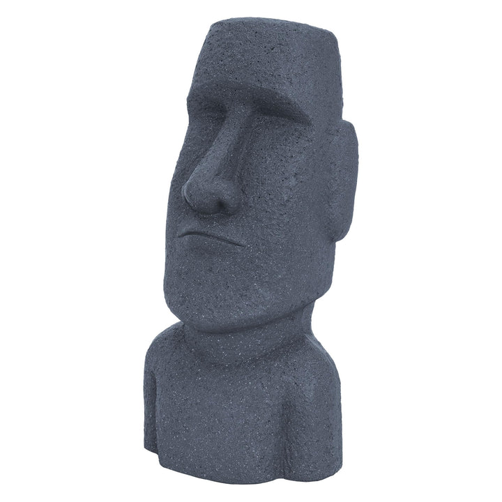 ECD Germany Moai Figur Rapa NUI Kopf 53,5 cm hoch aus wetterfestem Steinguss Kunstharz, Grau, Osteri