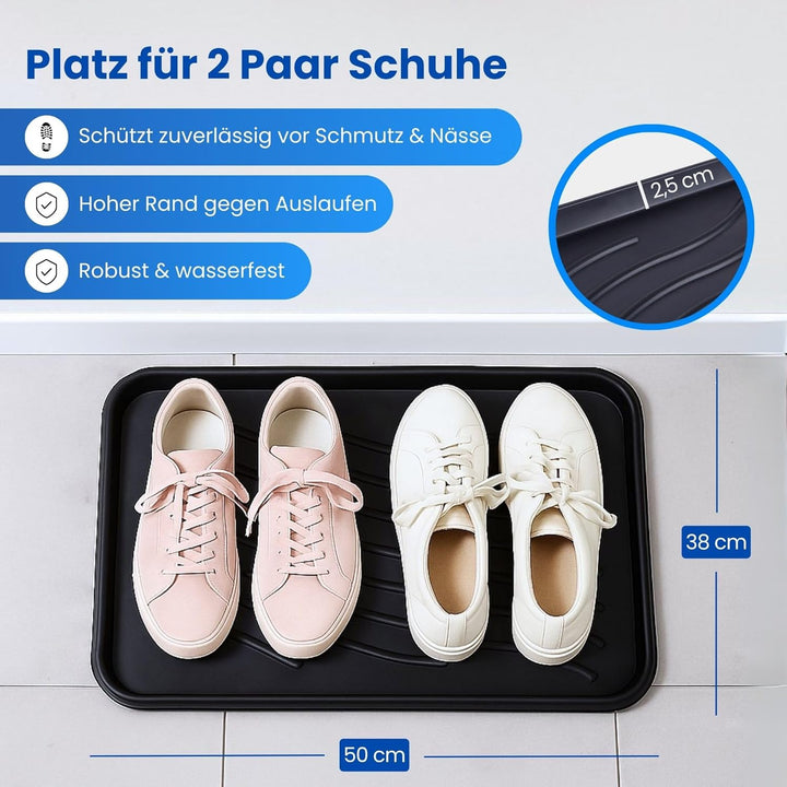 Bestlivings Schuhabtropfschale (4er Pack) Schuhwanne mit hohem Rand (50 x 38 x 2,5cm) - Aptropfunter