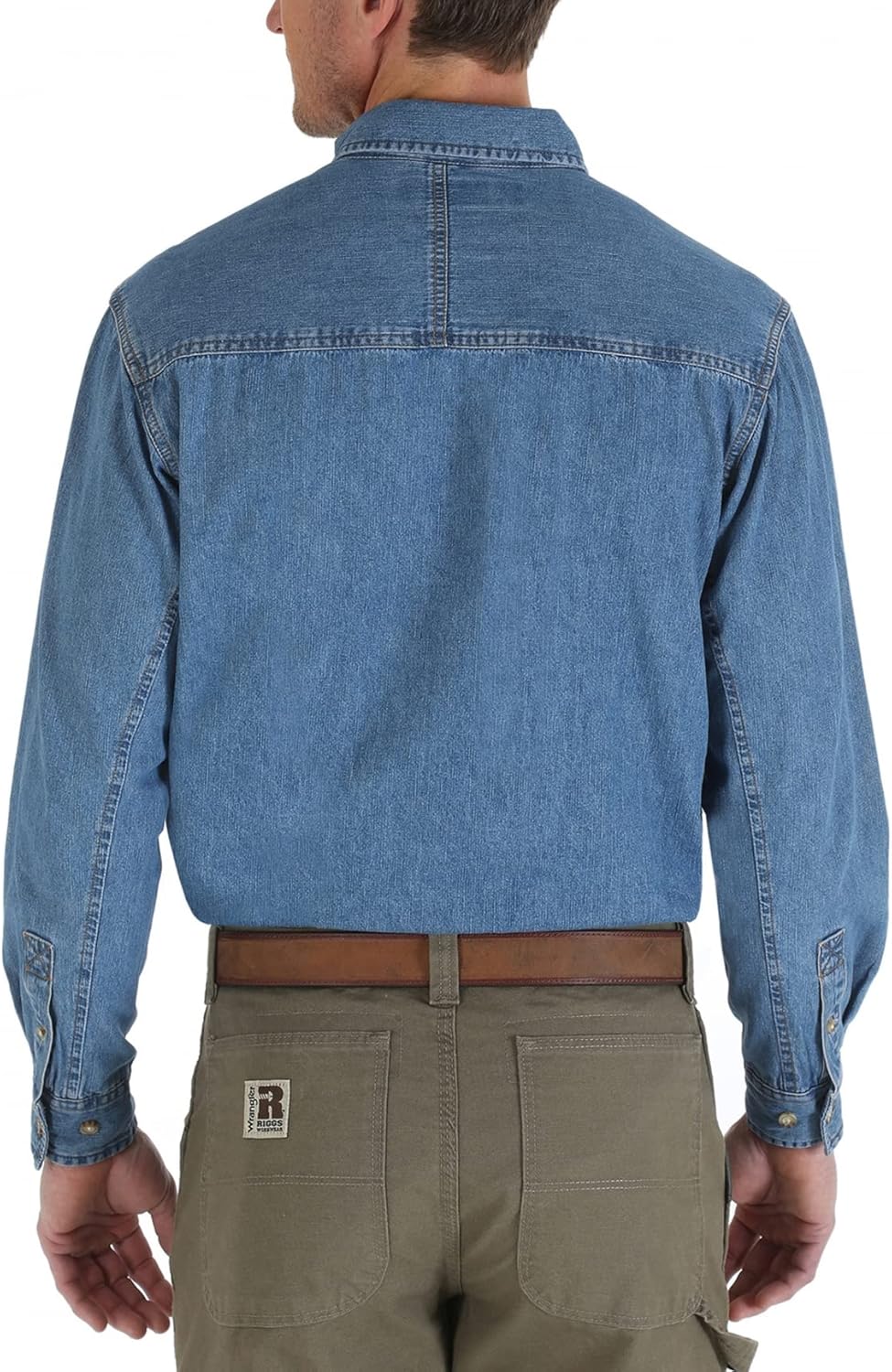Wrangler Herren Riggs Workwear Logger Twill Langarm Arbeitshemd, Antik-marineblau