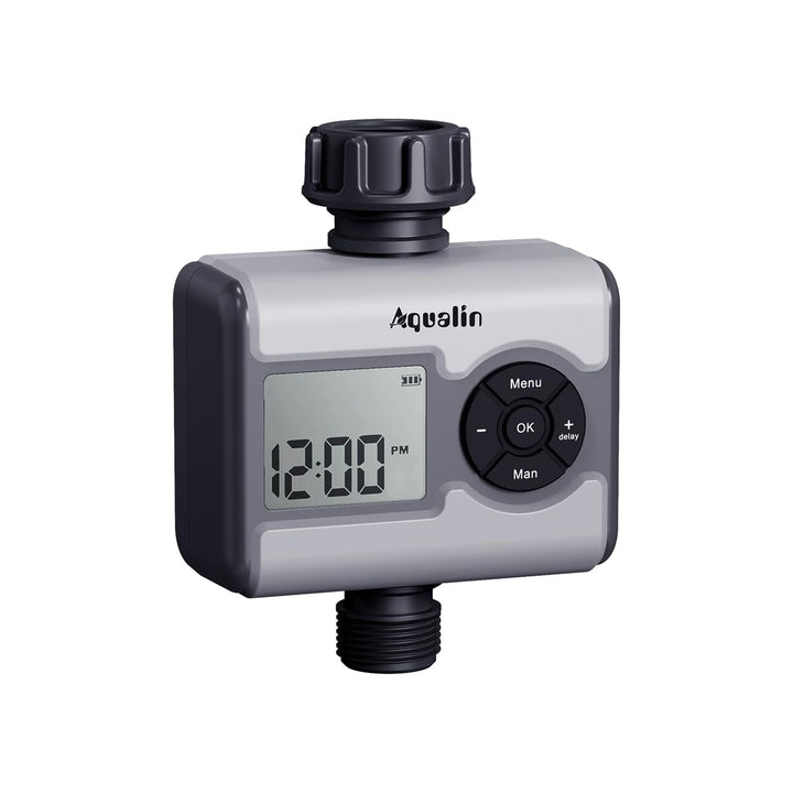 LCD Wasserzeitschalter mit Messing-Eingang – 3 Bewässerungsmodi, Verzögerungsfunktion & Regensensor-
