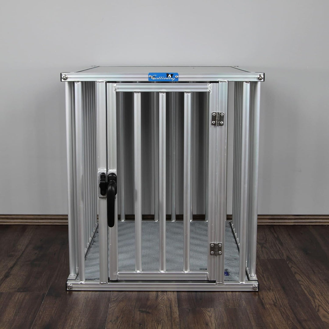 Callieway® ALU DOGBOX/Hundebox/ALU Hundkäfig für Büro und Daheim (nur vertikale Stäbe) (MEDIUM: 65cm