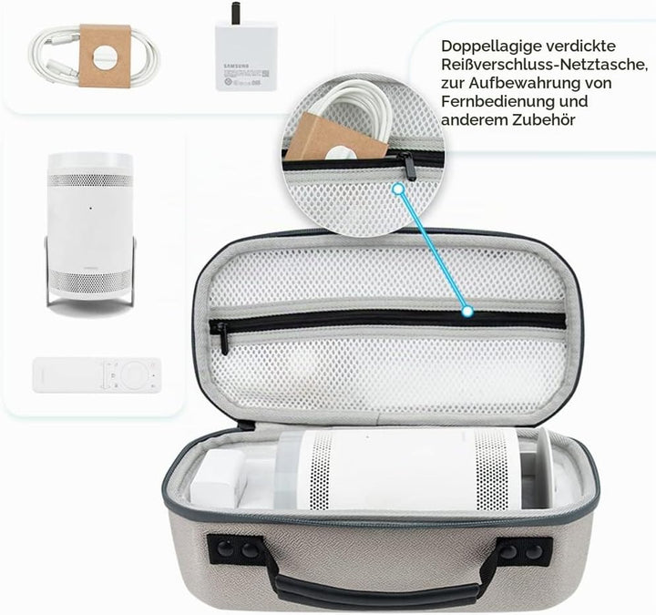 Harte Reisehülle für Samsung Portabler LED-Projektor The Freestyle, Tragetasche Kompatibel mit Samsu