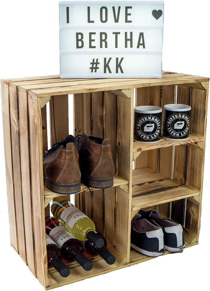 Kistenkolli Altes Land 2er Set grosses Obstkisten Regal Bertha geflammt Ablageregal Schuhregal Schuh