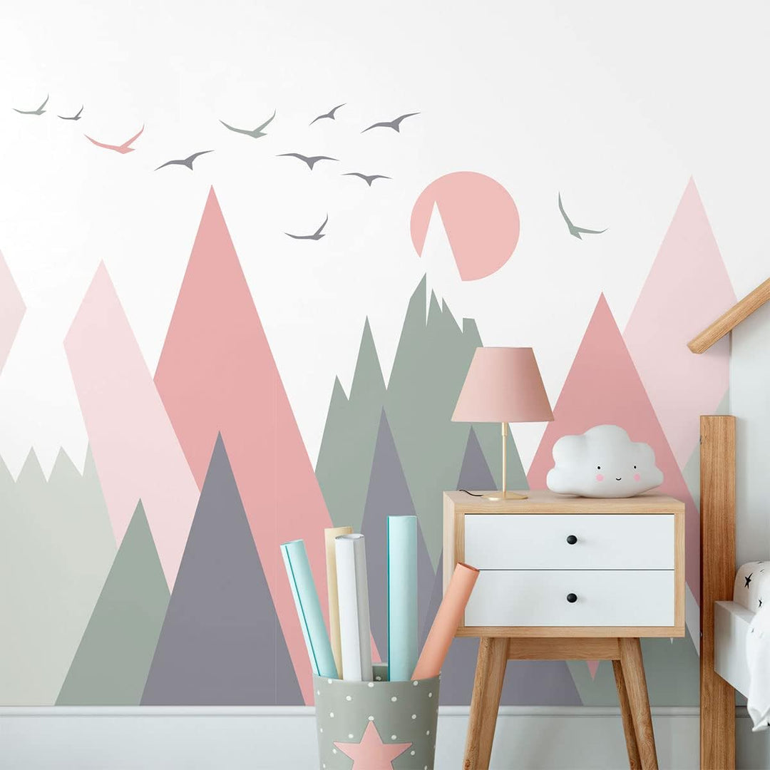 Wandsticker Kinder Deko Babyzimmer Wandsticker Kinder Wandsticker skandinavische Berge skandinavisch