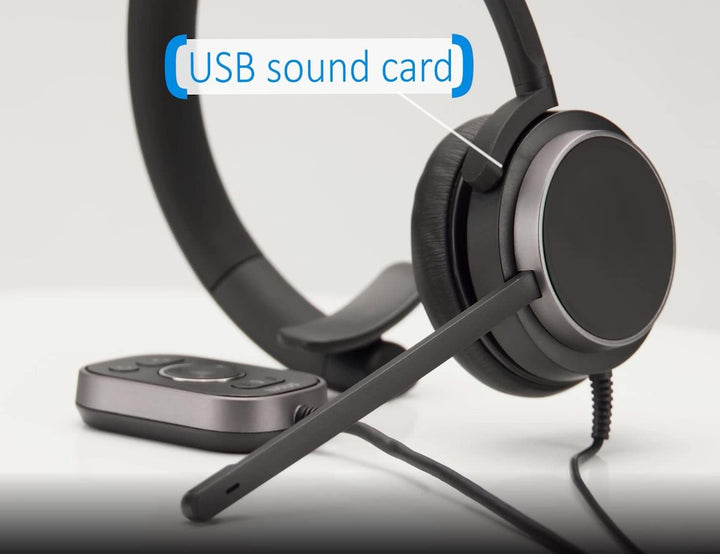 Snom A330D Kabelgebundenes Over Ear Headset - Headset Mit Mikrofon Kabellos, Kopfhörer Kabel, Gamin