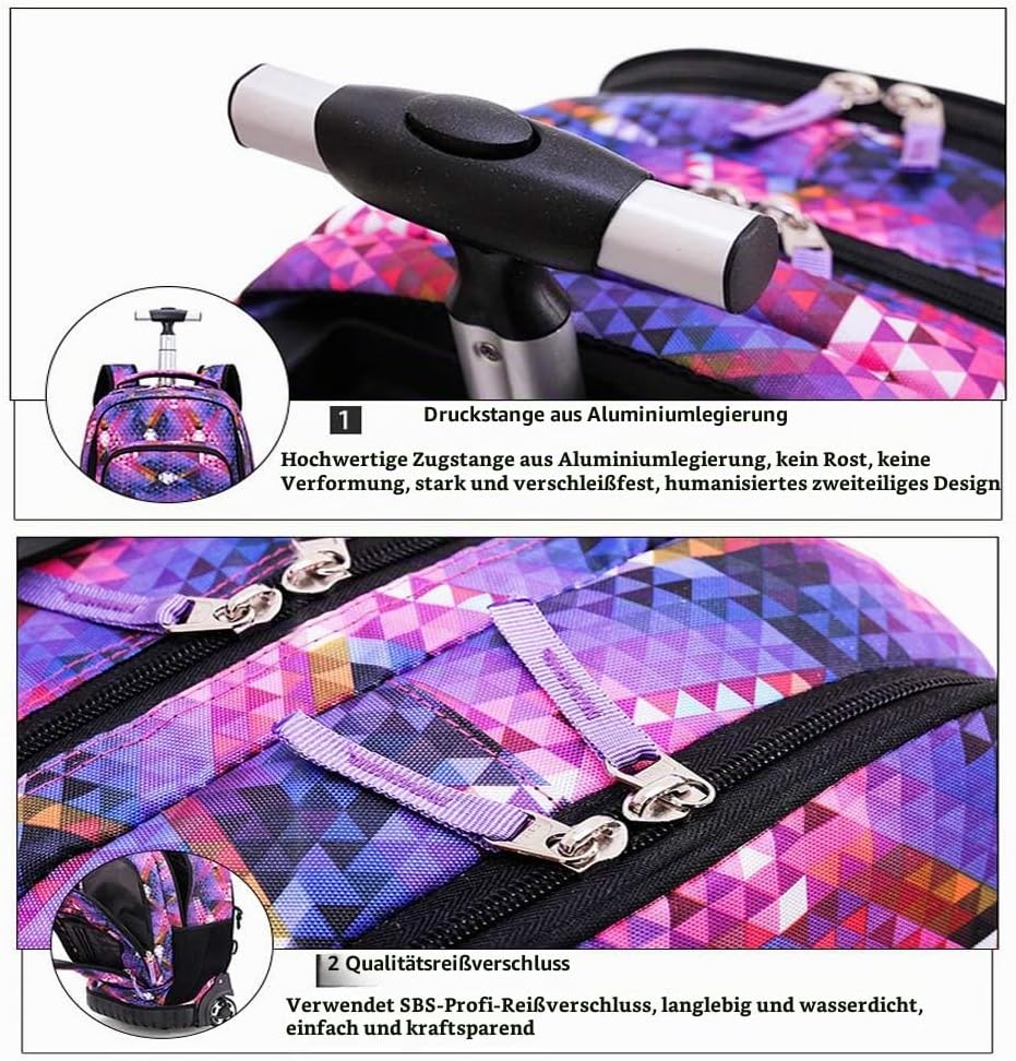 CONPHERON Trolley Rucksack Schulrucksack Schüler Multifunktionaler Rucksack Schultaschen Koffer Lapt