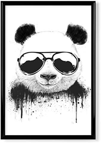 artboxONE Poster mit schwarzem Rahmen 60x40 cm Tiere Cool Panda - Bild Panda Graffiti Panda 60x40 cm
