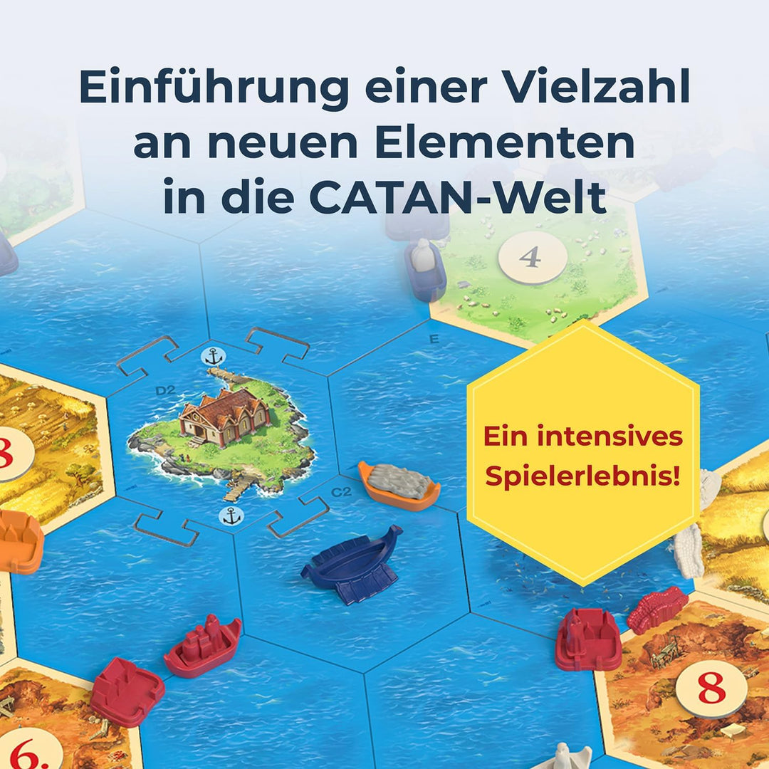 Kosmos 685164 Catan - Entdecker & Piraten, Erweiterung zu Catan - Das Spiel, Brettspiel für 3-4 Pers