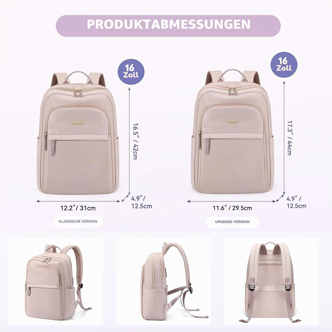 Rucksack Damen Herren, Laptop Schulrucksack,Women Travel Backpack Elegant für Uni Reise Büro, Tagesr