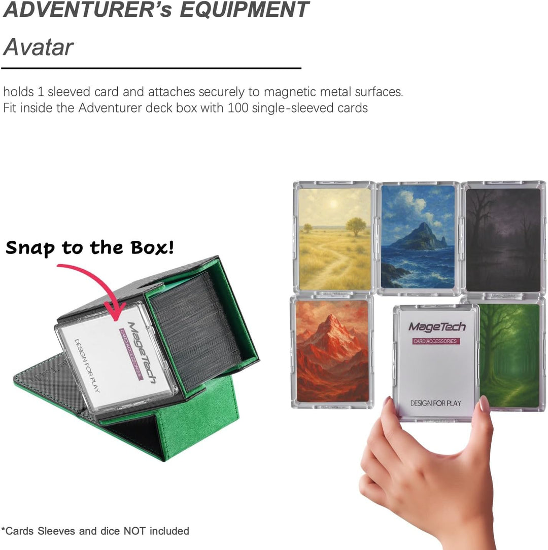 Mage Tech Adventurer [Hero] Modulare Deckbox - passt für 99 doppelt gesleevte Karten - Avatar-Halter