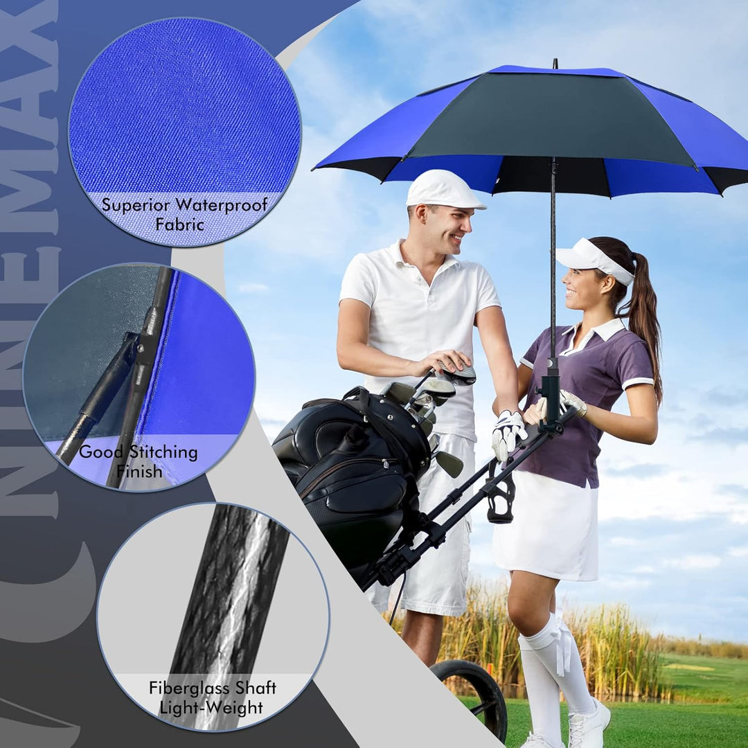 NINEMAX Regenschirm Gross Sturmfest,Golf Stockschirm Automatik Auf,L/XL/XXL Regenschirm für Herren D