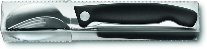 Victorinox, Swiss Classic, Profi Faltbares Tafelbesteck, 3-teilig, Extra Scharfe Klinge, Wellenschli