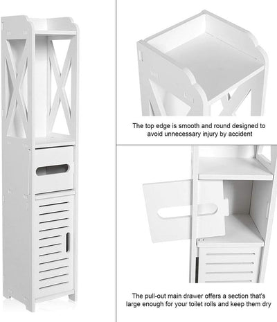 Ejoyous Schlanker Badezimmerschrank, Hoher Badezimmerschrank Boden Freistehend Eckschrank Schrank, f