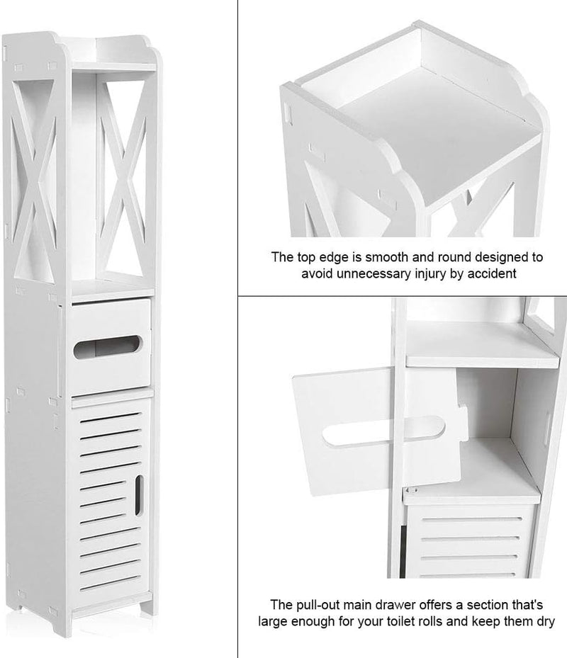 Ejoyous Schlanker Badezimmerschrank, Hoher Badezimmerschrank Boden Freistehend Eckschrank Schrank, f