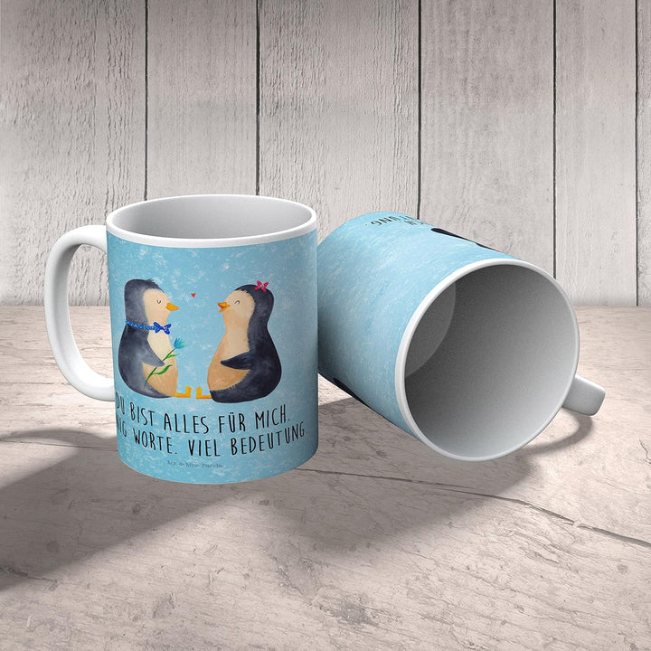 Mr. & Mrs. Panda Trinklernbecher Pinguin Pärchen - Geschenk, Mehrwegbecher, Liebe, Kinderbecher, Pot