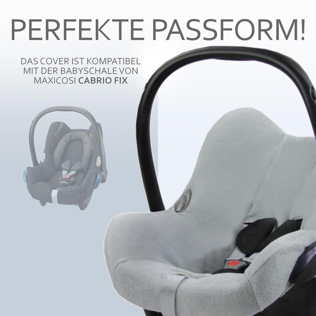 Frottee Sommerbezug [Schonbezug für Babyschale] Autositz kompatibel mit Maxi Cosi Cabrio Fix + GRATI