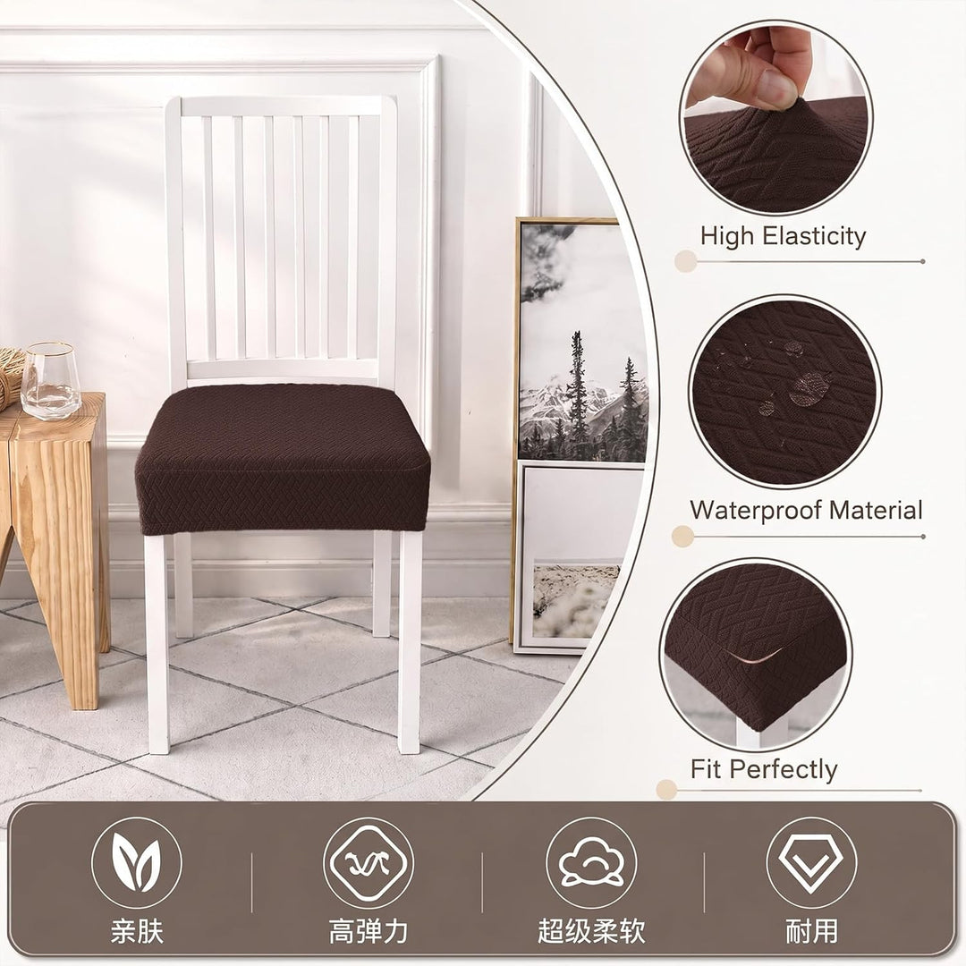 KELUINA Diamantgitter Jacquard wasserdichte Stuhl Sitzbezüge für Esszimmer Stretch Stuhl Sitzkissen