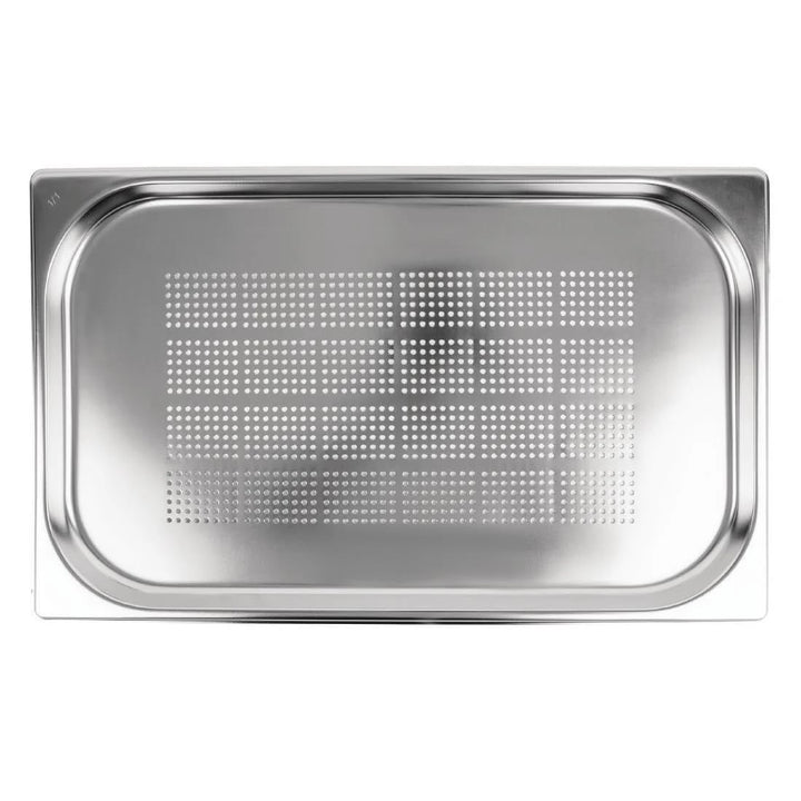 Vogue 12923 Gastronomiebehälter aus Edelstahl, Gastronorm 1/1, 20 mm tief, perforiert, silber