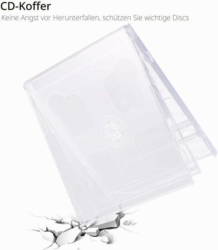 GALPADA 5Er Set Doppel-Cd-Hüllen Transparent Cd-Box Leere DVD-Hüllen Tragbare Aufbewahrung Für Siche