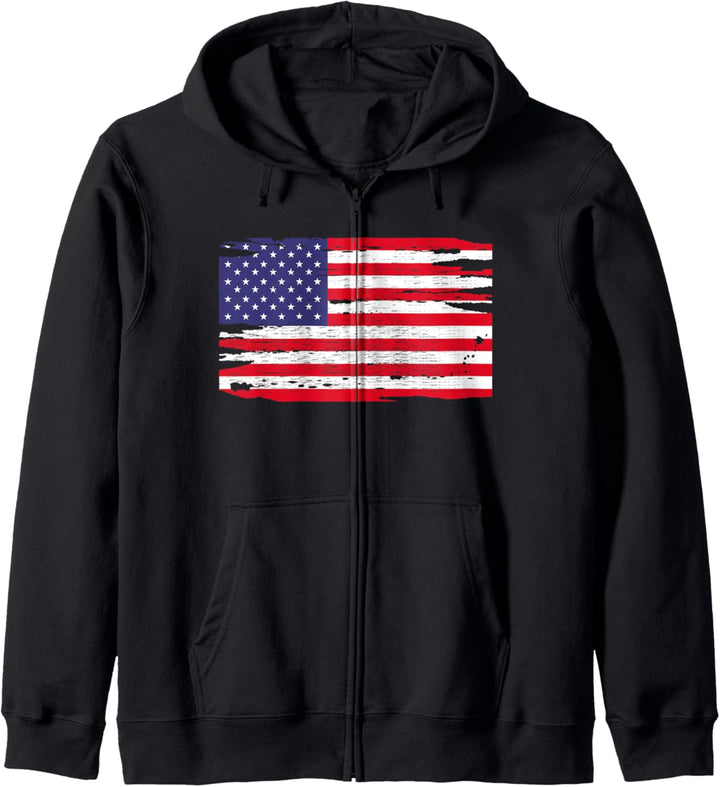 USA Flagge US Stars and Stripes Grunge Kapuzenjacke