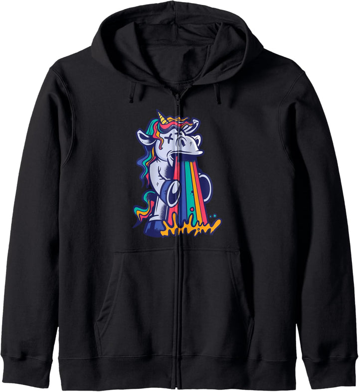 Puking Unicorn Funny Rainbow Magical Puke Rainbows Kapuzenjacke