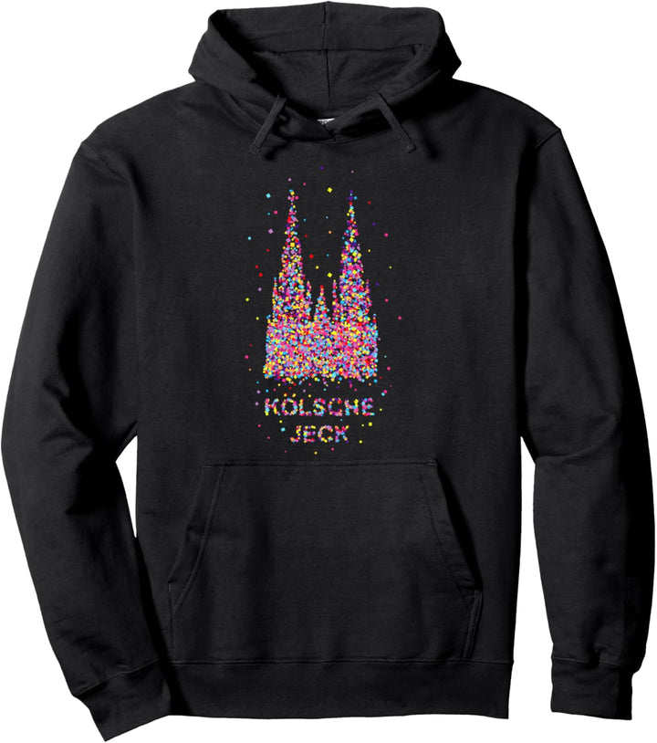 Kölsche Jeck Kölner Dom Fasching Karneval Konfetti Kostüm Pullover Hoodie