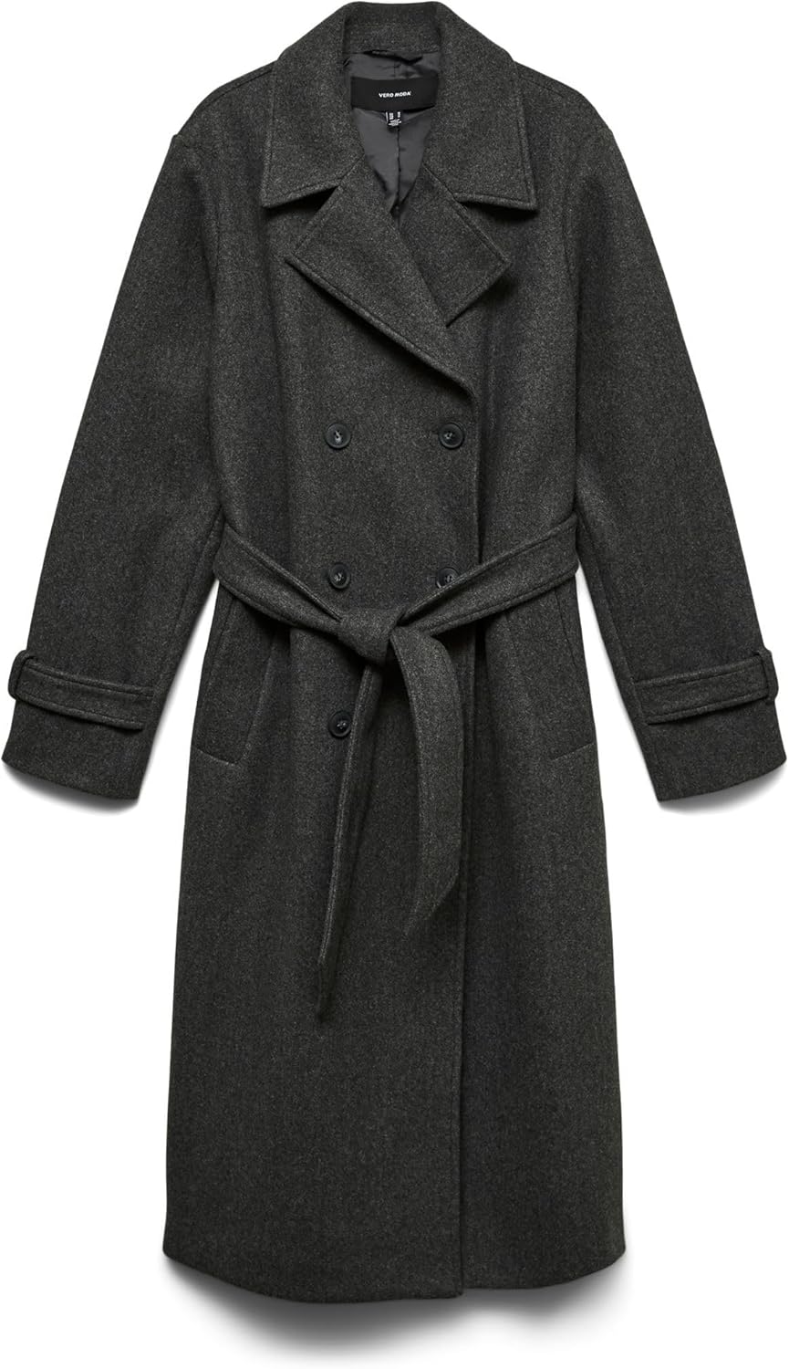 Vero Moda Female Mantel VMFORTUNEVEGA Mantel XS Dark Grey Melange, XS Dark Grey Melange