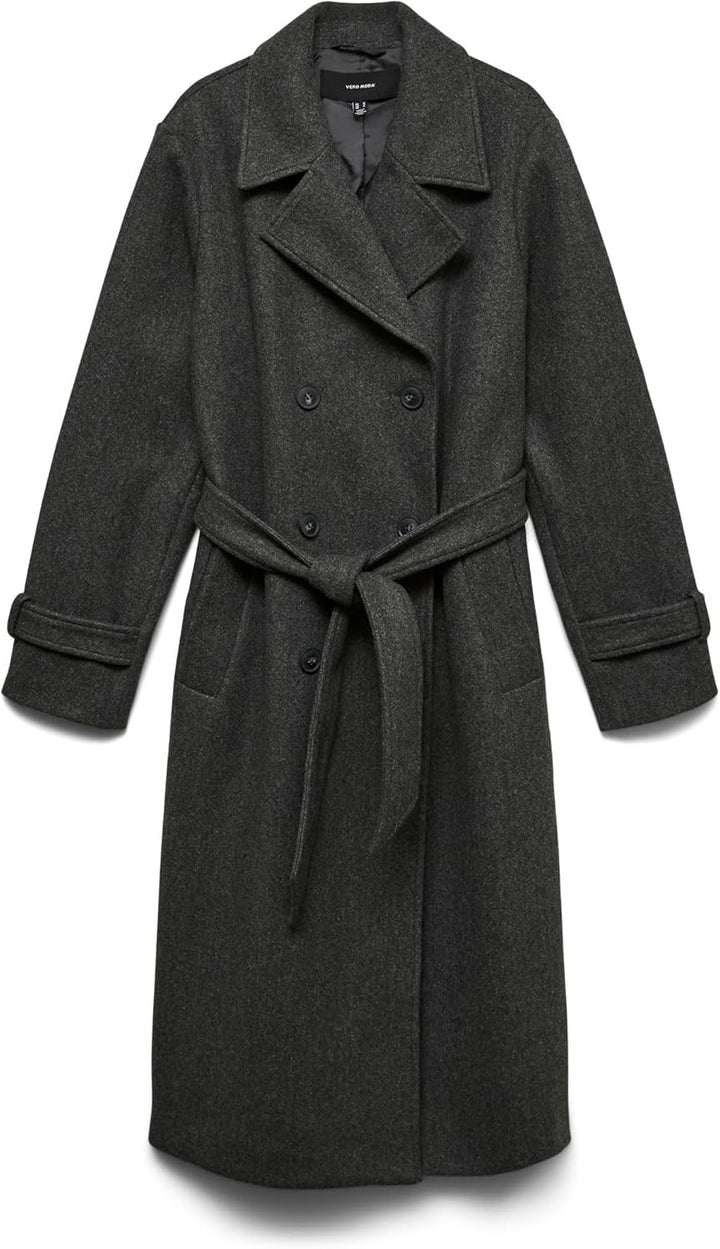 Vero Moda Female Mantel VMFORTUNEVEGA Mantel XS Dark Grey Melange, XS Dark Grey Melange