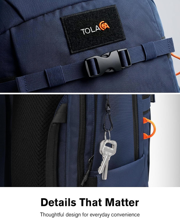 Tolaccea Reiserucksack 30L Damen Herren, Handgepäck Rucksack 16 Zoll Laptop | Nachhaltiges RPET. 180