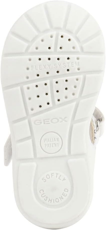 Geox Baby-Mädchen B Elthan Girl C Sandal 19 EU White Silver, 19 EU White Silver