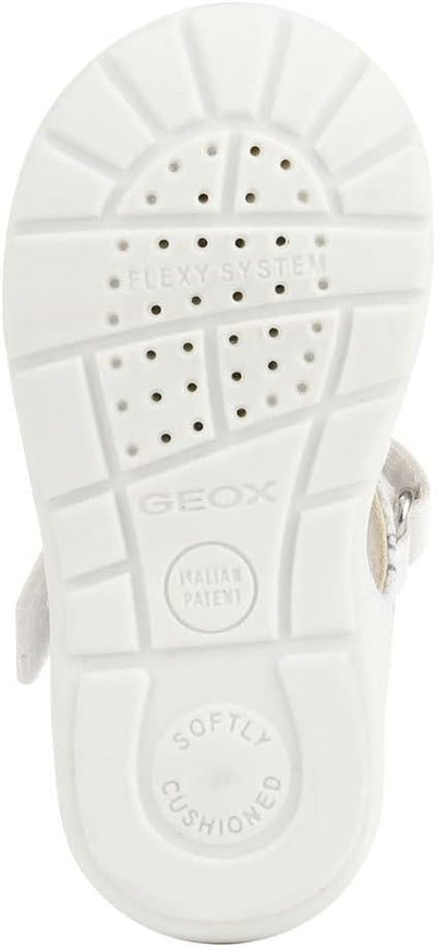 Geox Baby-Mädchen B Elthan Girl C Erste Schritte 22 EU White Silver, 22 EU White Silver