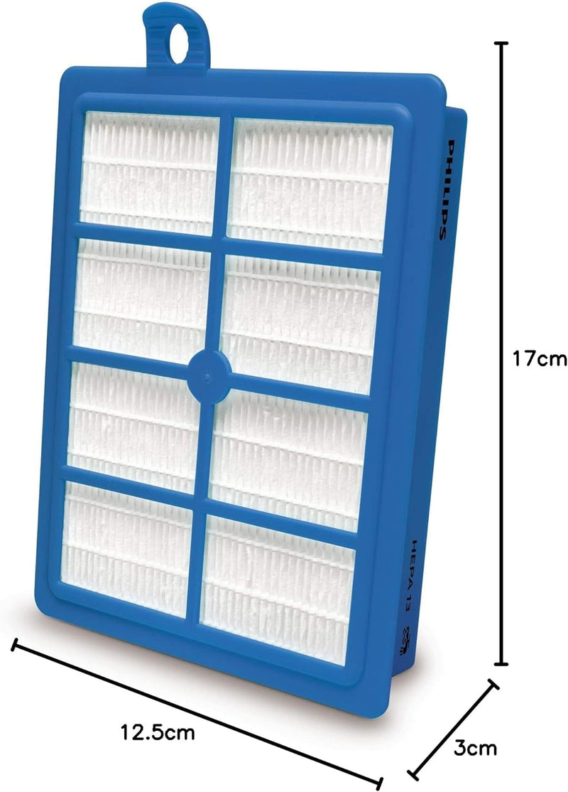 Philips Allergie HEPA13-Abluftfilter s-filter Standardgrösse für Staubsauger, fängt mehr als 99,95%