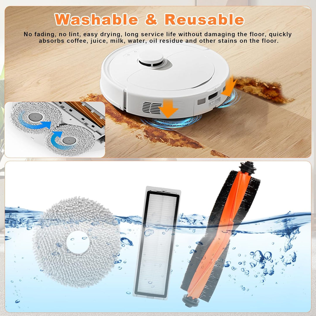18 Stück Zubehör kompatibel für Xiaomi Robot Vacuum X20+ / X10+ Saugroboter, Ersatzteile Zubehörset