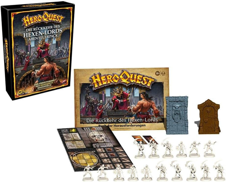 Avalon Hill HeroQuest Die Rückkehr des Hexen-Lords Abenteuerpack, Dungeon Crawler Spiel ab 14 Jahren